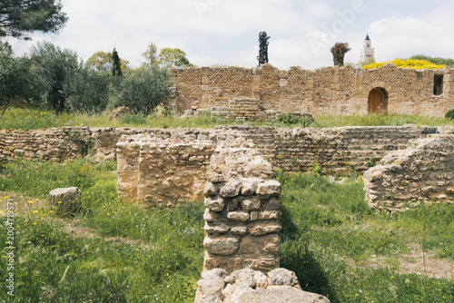 Foto チュニジアのカルタゴ遺跡にあるローマ人の居住区