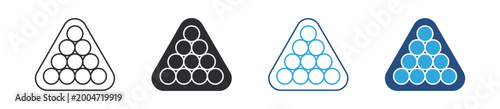 Photos Billiard balls rack icon set