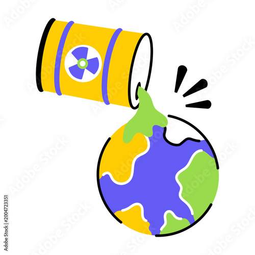 Flat style icon depicting an oil spill