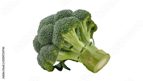Photos Fresh green broccoli florets with thick stem, isolated on transparent background
