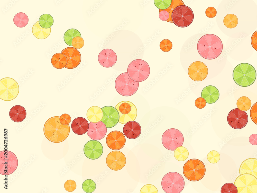 Obraz premium Summer Citrus Fruit Slice Pattern Background