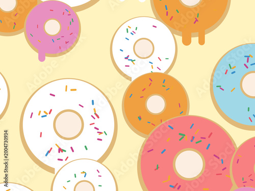 Vászonkép Doughnut Sprinkles Sweet Treats Pattern Design
