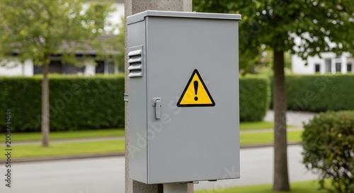 Electrical Utility Box With Warning Sign