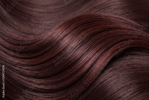 Glossy Auburn Hair Care Texture