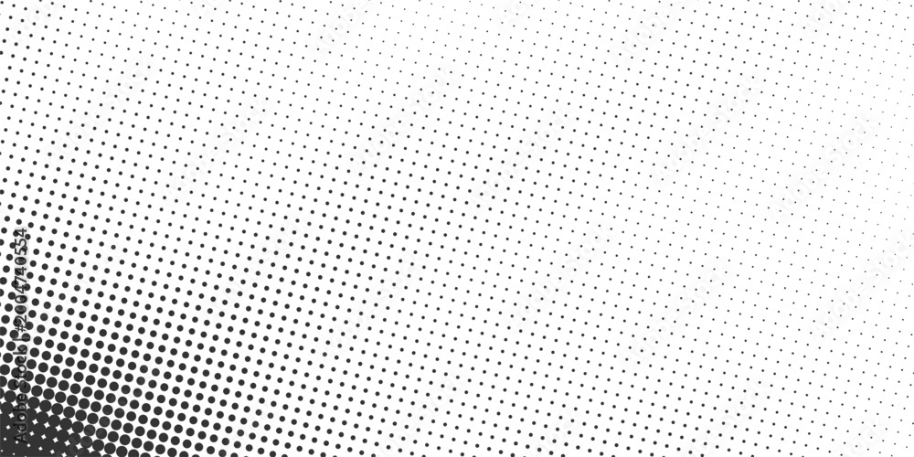 Φωτογραφία Abstract black halftone dot cluster forming central gradient density with soft f