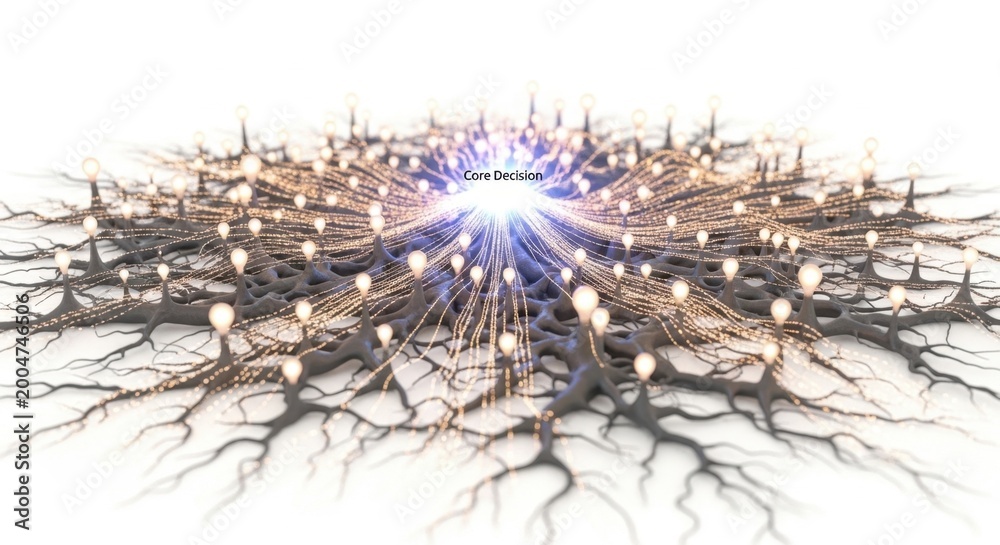 Fototapeta premium Neural Network Decision Making Concept