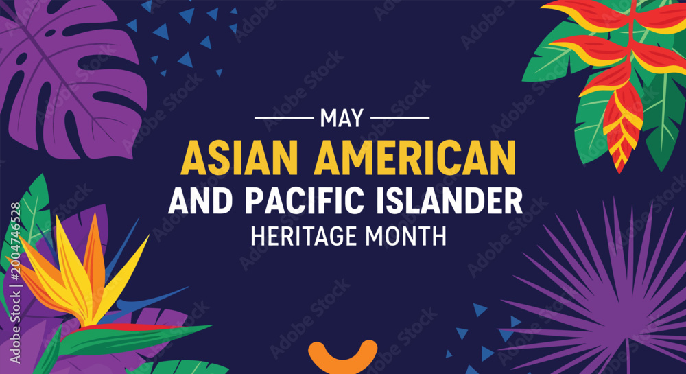 Fototapeta premium Asian american and pacific islander heritage month celebration in may