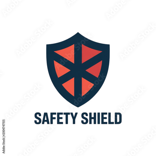 Free Download Safety shield icon with red and blue colors for protection and security concept. - GFXLoad