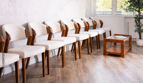 Bild auf Leinwand Rows of chairs in empty reception space