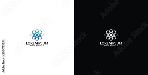 Fotografie atom icon vector design logo, logo, symbol