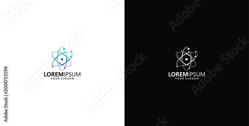 Photos atom icon vector design logo, logo, symbol