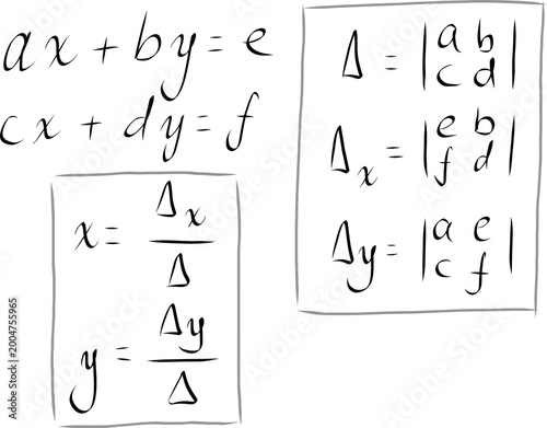 Structured Handwritten Mathematical Notes with Clear Determinants and Precise Equation Layout