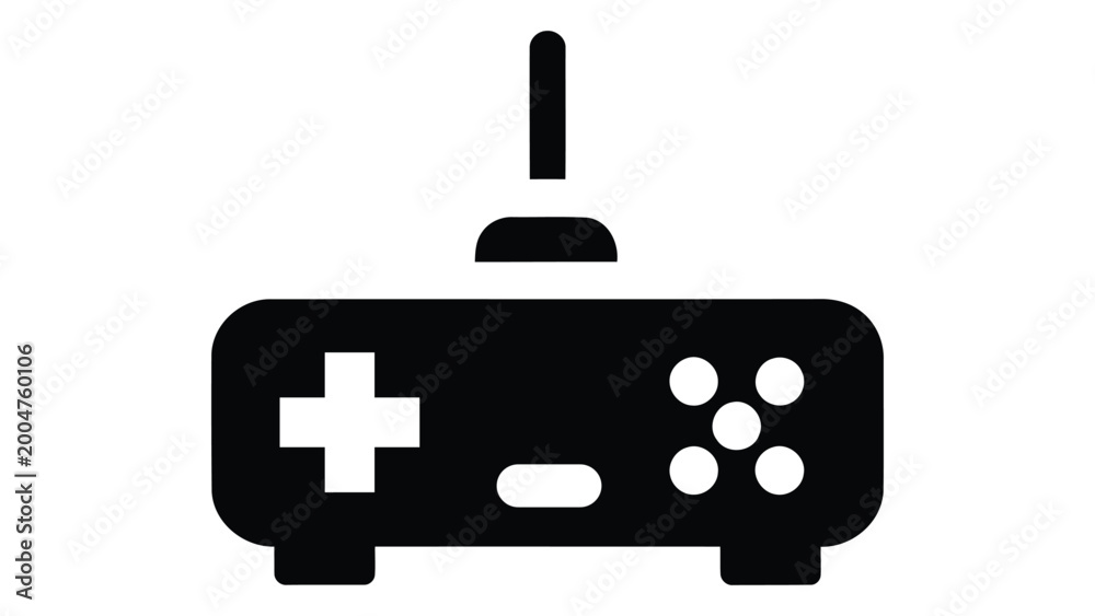 Obraz premium Controller charging station icon simple black symbol for gaming equipment, video game console accessories, or charging dock for gamepads