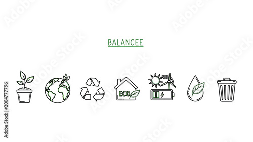 Ecological harmony: This image features eco-friendly symbols which can be used to promote nature and ecology