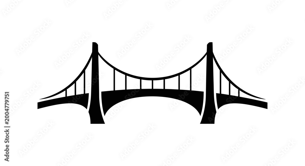 Fototapeta premium Suspension Bridge Structural Engineering Design.