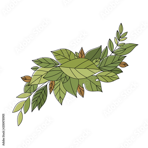 Tableau sur toile Green leaves on a branch 2.