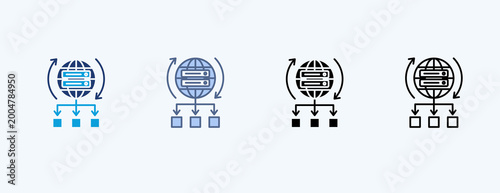 Schilderij op canvas Proxy Server Multiple Icon Illustration Vector