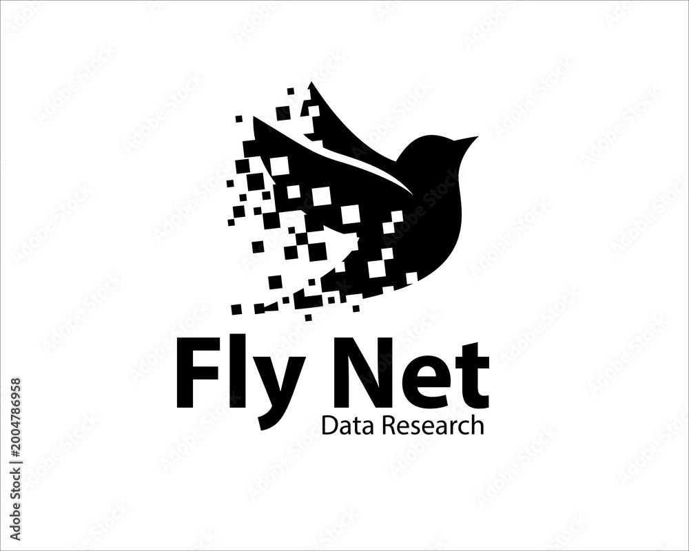 Naklejka premium fly net data system logo designs
