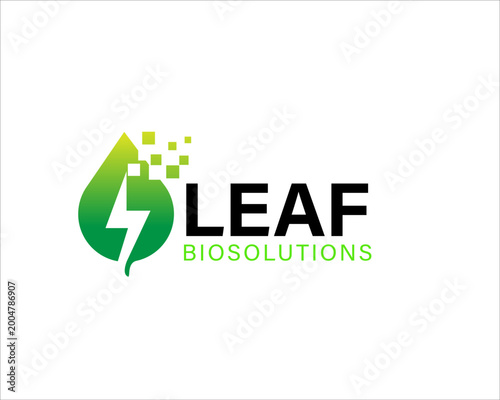 leaf eco electric logo designs