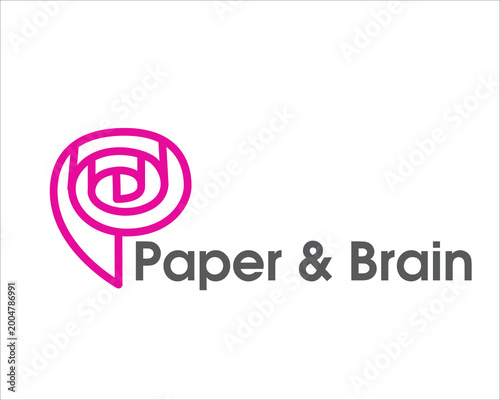paper and brain logo designs modern