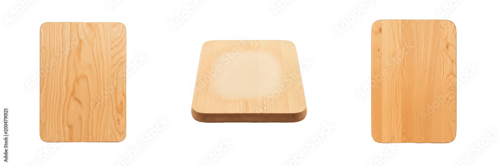 Naklejka premium Set of Square Wooden Serving Tray Isolated on White Background, PNG