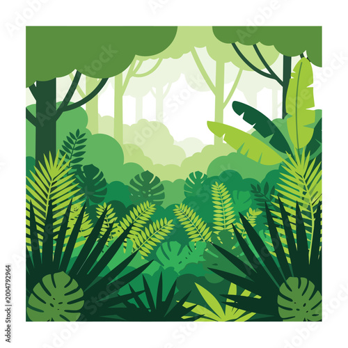 Photos Tropical green jungle foliage plants.