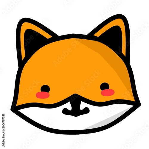 A simple and charming illustration of a fox's face