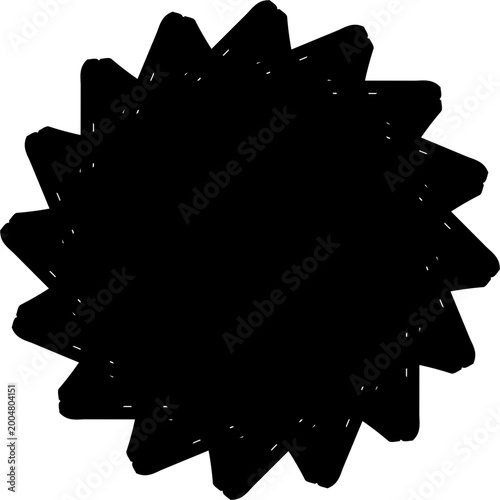 Black Geometric Radial Star Silhouette