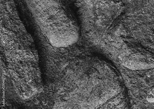 Large stones background old grey cobblestones texture concrete surface gray structure rough, close-up