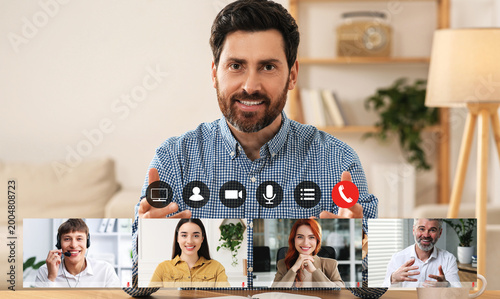 Obraz na płótnie Group video chat