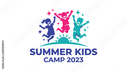 Summer Kids Camp 2023 Logo Design.