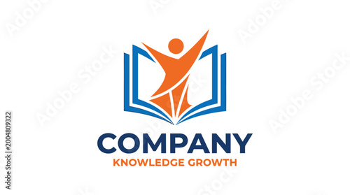 Free Download Open Book with Human Figure Logo for Education and Growth. - GFXLoad
