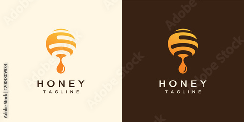honey art vector  logo design illustration