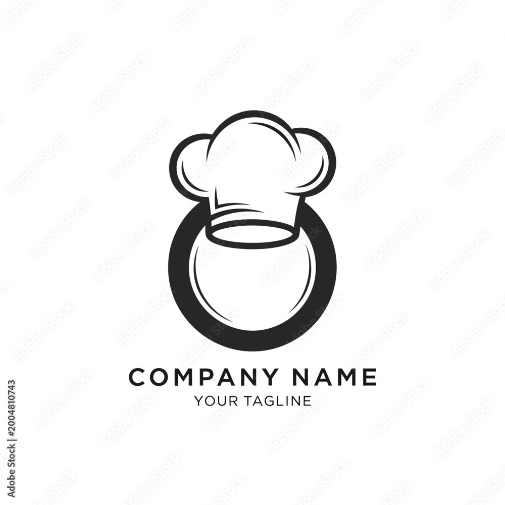 Obraz premium Chef Hat Logo Design for Culinary Business Branding.