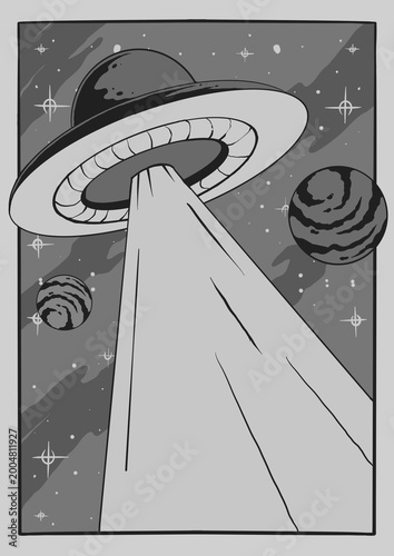 Trippy psychedelic vintage retro illustration