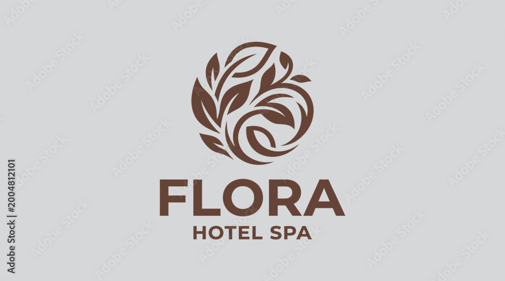 Fototapeta premium Flora Hotel Spa Logo Design.
