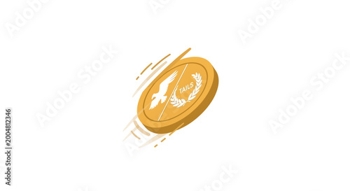 Canvastavla Coin spinning in the air fast.