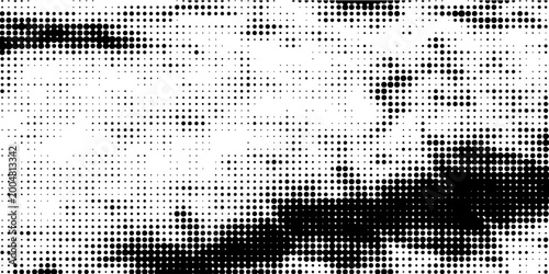 Black halftone dots create a smooth gradient fading upward into a white background, forming a clean abstract texture.