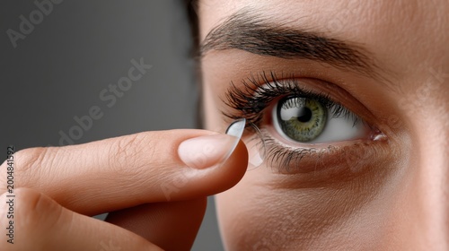 Applying contact lenses a close-up on eye care techniques home setting instructional visual health focused