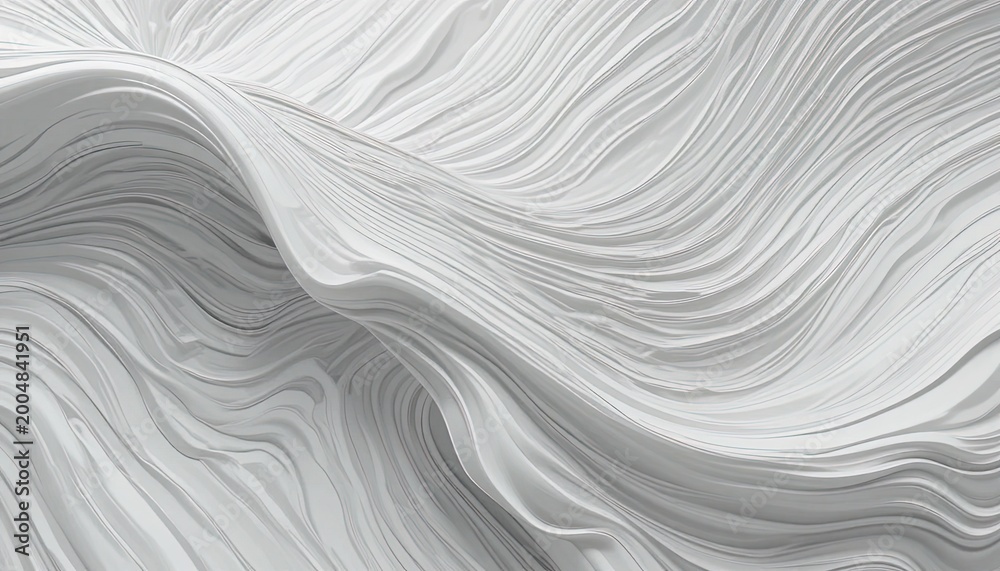 Obraz premium Abstract white surface features flowing waves with smooth texture and depth.