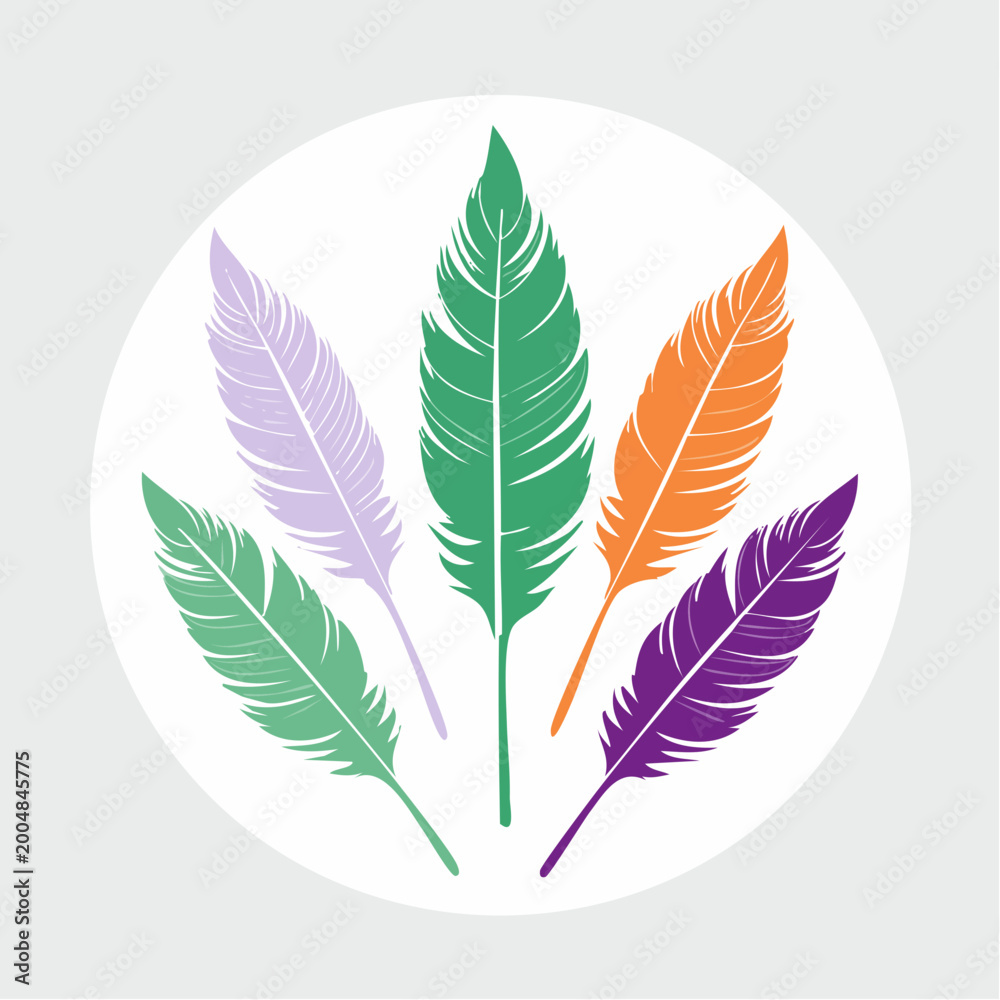 Obraz premium Colorful Feathers Illustration