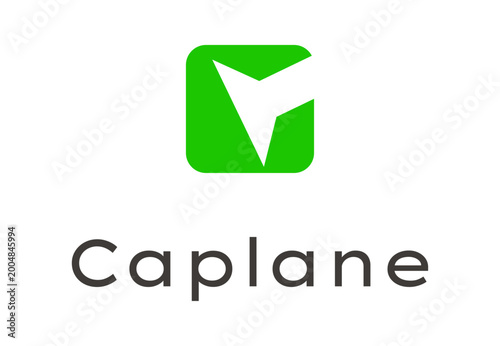 Modern Minimalist Letter C Logo with Abstract Aviation Element for Tech and Logistics – Caplane