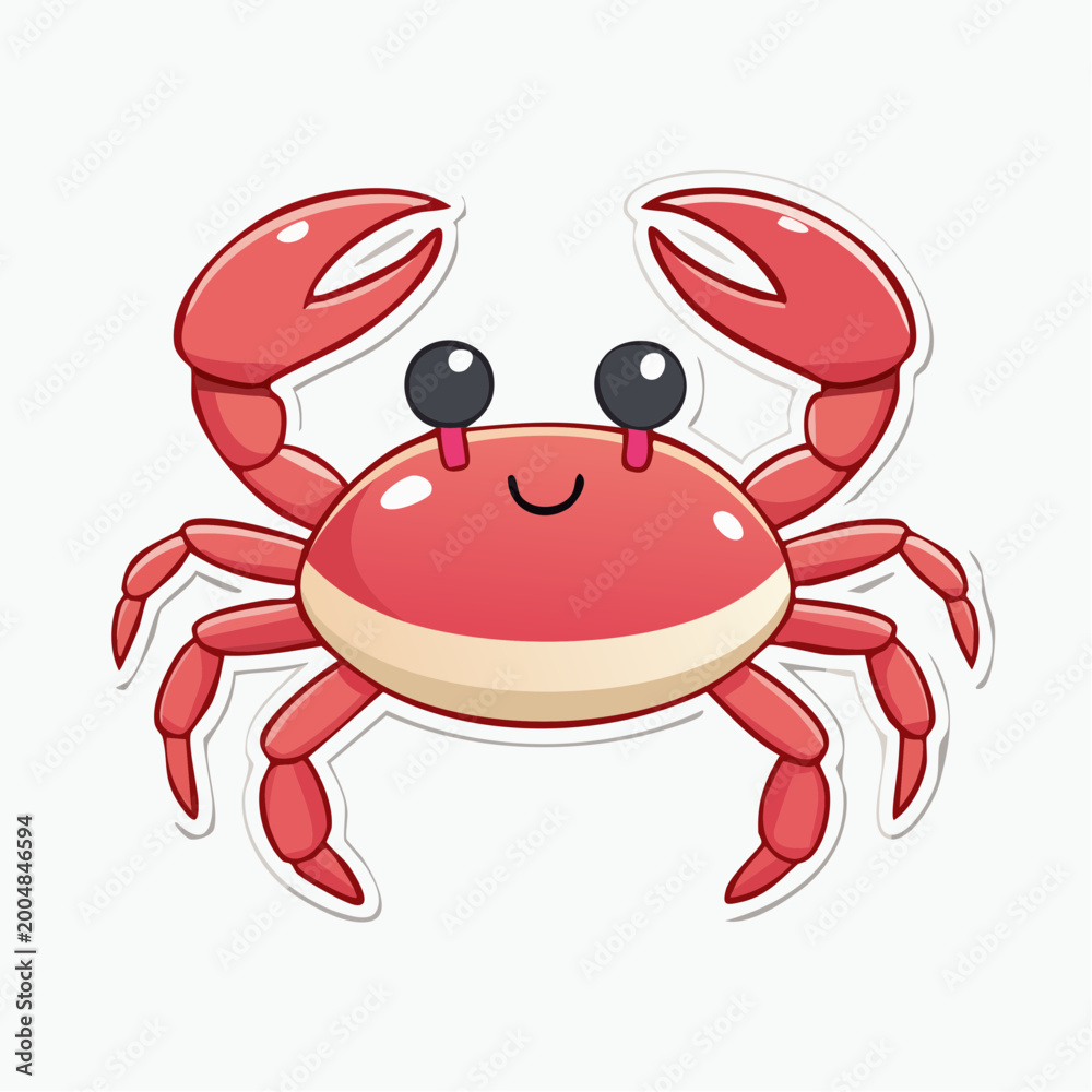 Fototapeta premium Cute Cartoon Crab Illustration