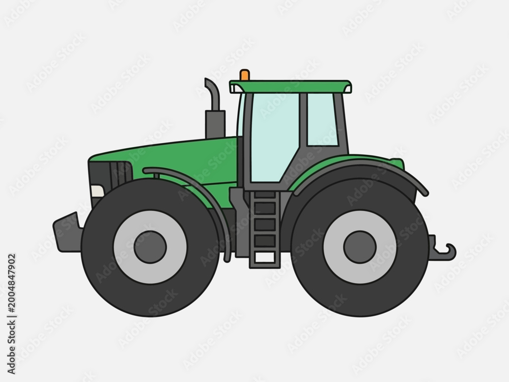 Obraz premium Green Tractor Illustration for Agricultural Purposes.