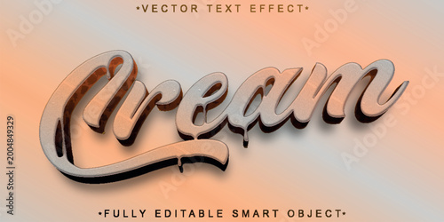  Cream Smooth Soft Typography Style Vector Fully Editable Smart Object Text Effect