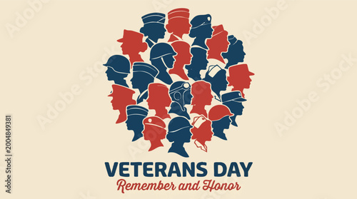Veterans Day commemorative illustration featuring silhouettes of women in diverse military uniforms to honor their service and sacrifice.