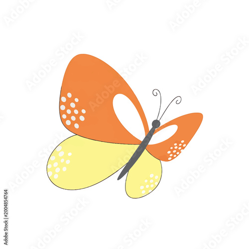 фотографія Colorful Orange Butterfly Insect Wing.