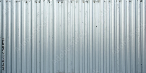 Canvastavla Seamless corrugated metal texture background with striped gray steel surface pat