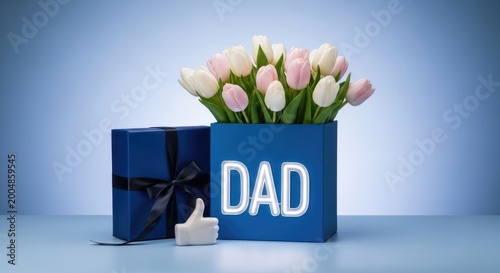 Happy fathers day beautiful flowers gift 'dad' decoration for a special celebration