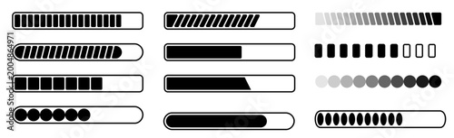 Cuadro en lienzo set of loading bar icons